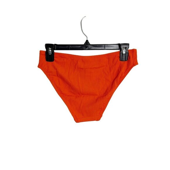 Andie Swim Ribbed Bikini Bottom Hipster Bottoms Siren Orange Size Medium NEW - Picture 2 of 4